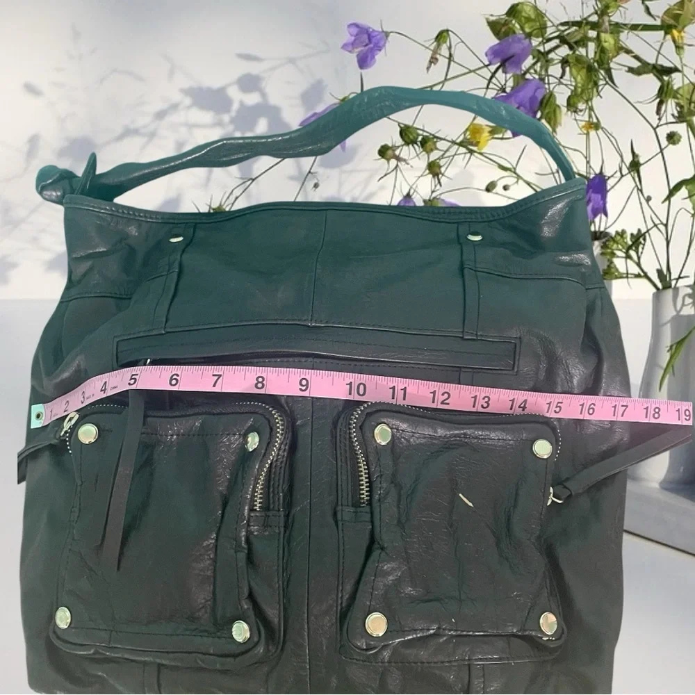 Junior Drake Black Leather Hobo Bag with Slouchy Design
